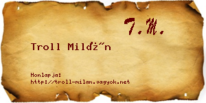 Troll Milán névjegykártya