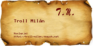 Troll Milán névjegykártya